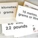 SALE Vintage Flashcards-Set of 55, Milton Bradley, Metric Fact Flash Cards, Black and White, Ephemera