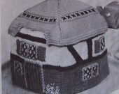 Vintage Digital Pattern -Thatched Tudor Cottage Tea Cozy to Knit - PDF Email Delivery - PrettyPatternsPlease