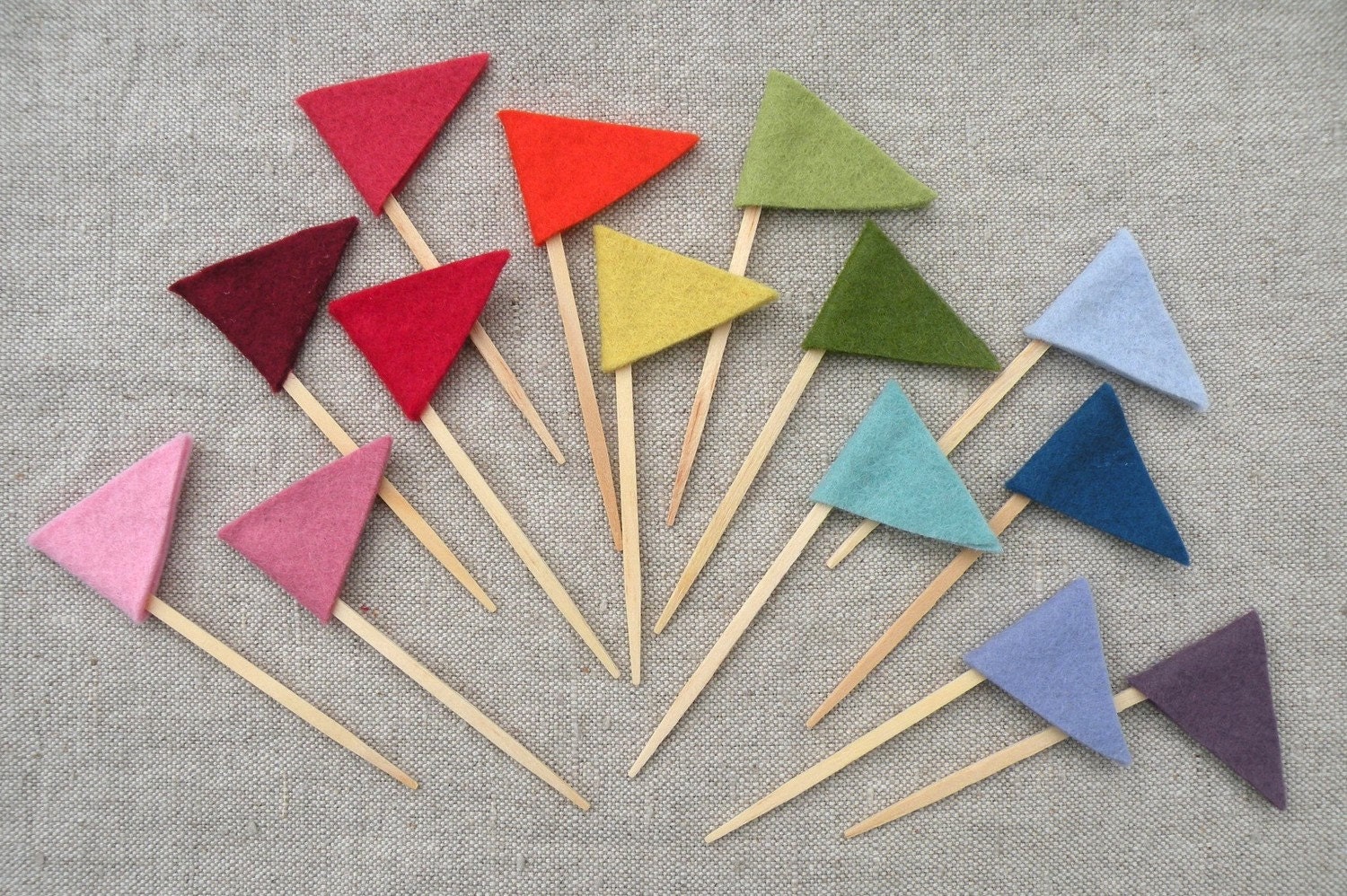 Colorful Felt Flag Toppers by Mayi Carles