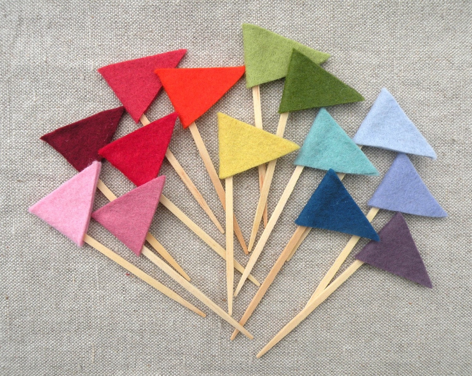 Colorful Felt Flag Toppers by Mayi Carles