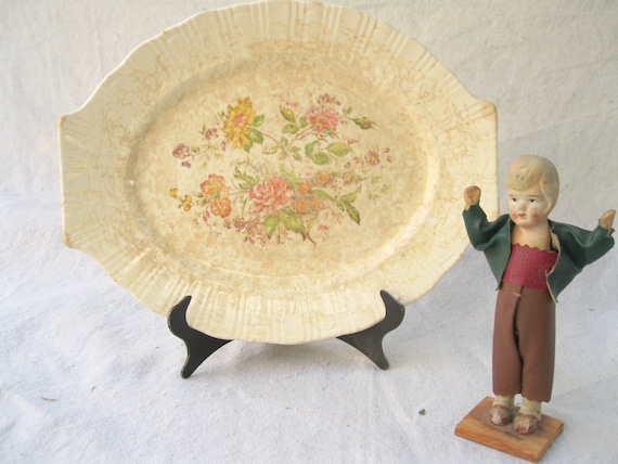 Vintage Platter-Serving-China-Homer Laughlin-Coronet Pink-Wild Hedgeroses from Tessiemay