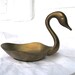 Vintage Brass Swan //Dish// Patina// Bowl //Classic from Tessiemay