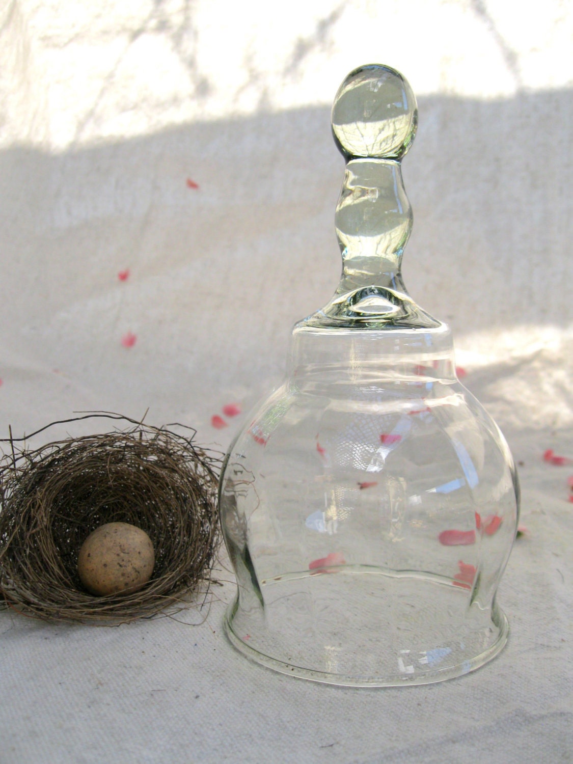 Vintage Bell Jar Cloche Clear Ridged Display from Tessiemay