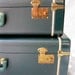 Vintage Luggage //Three// Emerald Green Suitcase Set //Stackable Traveling Bags from Tessiemay