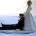 Vintage Wedding Cake Topper Determined Bride and Reluctant Groom from Tessiemay