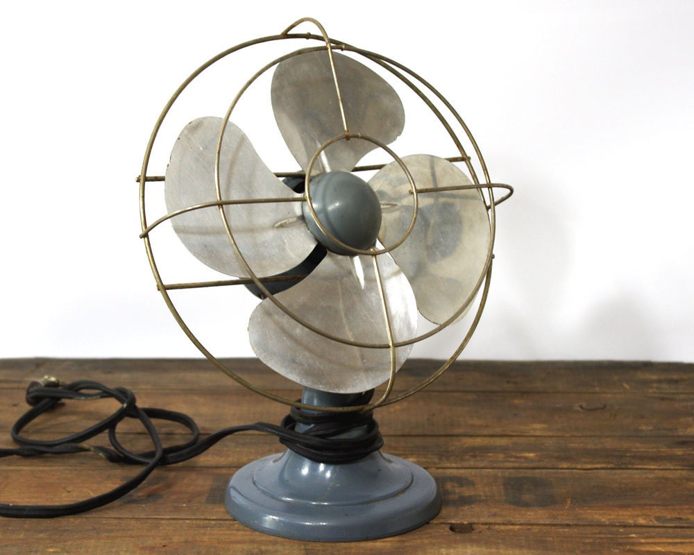 Vintage Electric Fan, Polar Cub, Blue Grey