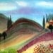Tuscany Dream Home  19"x 17"  Aquarela on silk