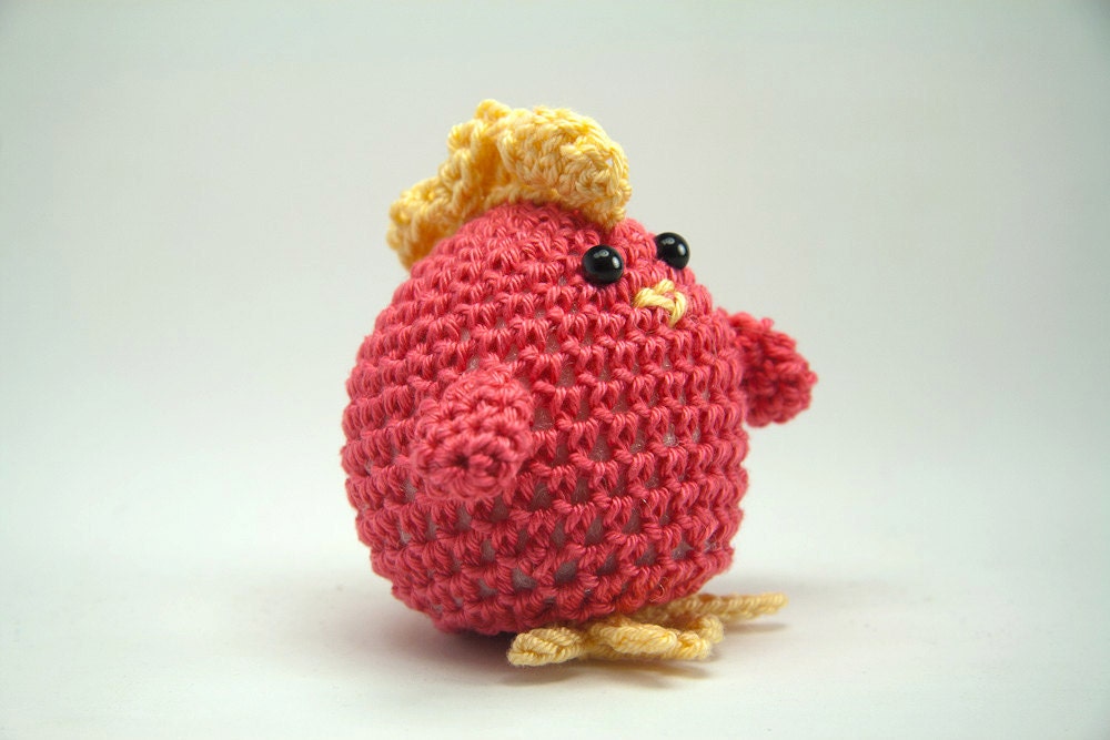 Chicken Pin cushion Amigurumi - Bright Pink