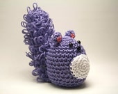 Pincushion Squirrel Amigurumi - Purple