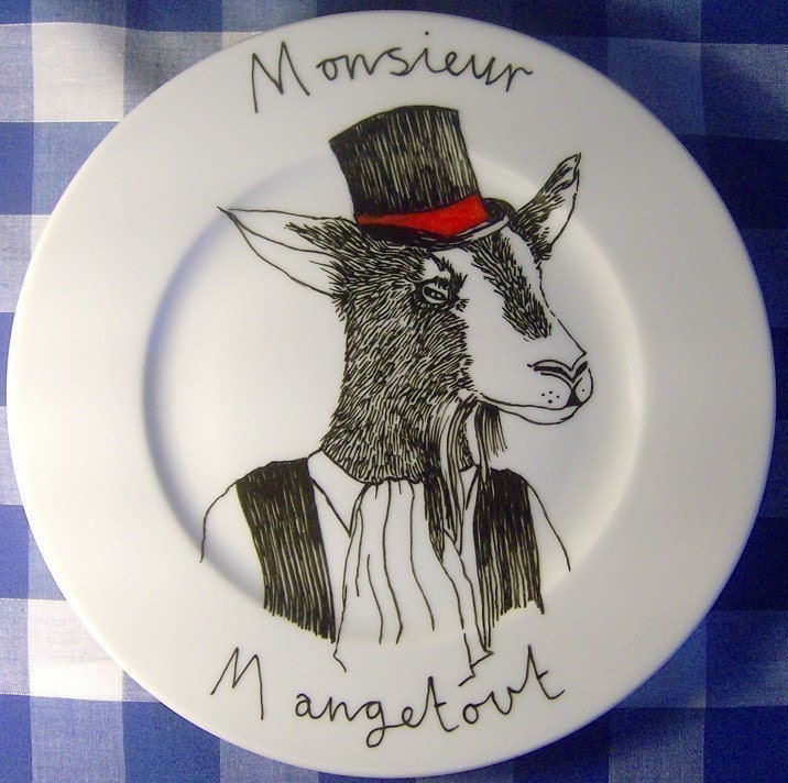Side Plate - Hand Painted - Monsieur Mangetout