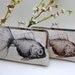 Linen Goldfish Clutch in Chocolate