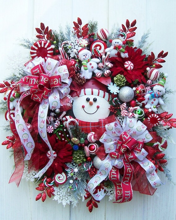 Snowmen And Snowflakes Christmas Wreath