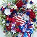 FIRECRACKERS  FLAG  And  ANNALEE Mouse  Patriotic Wreath
