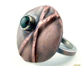 X Fold Formed Copper Dome Ring