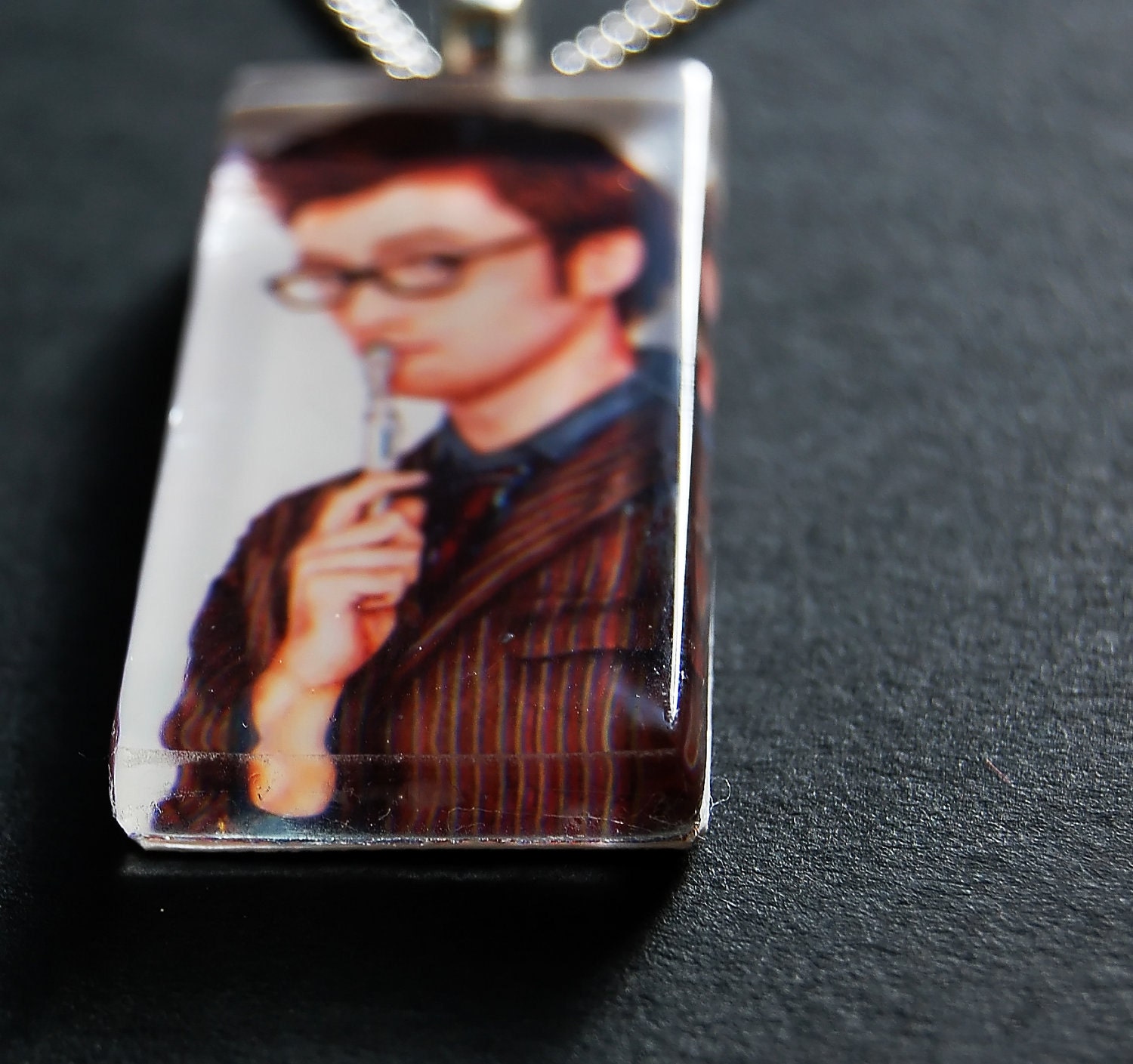 Dr Who Sonic Pendant, David Tennant Allons-y, Glass Sexy Doctor
