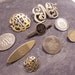 VINTAGE Monogram PINS Brooches Monogram Initials Silver and Gold Enamel Nine (9) Ready to Wear Vintage Jewelry Destash (J173)