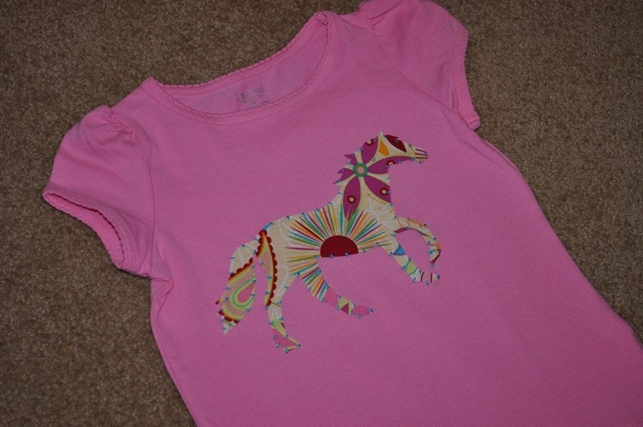 Horse Applique Shirt for your Baby, Toddler, or Child (YOU choose size and color combo)