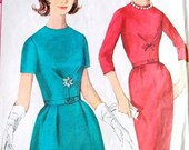 Vintage 60s Simplicity Paris Fashion Dress Pattern 5663, Size 14, Bust 34