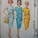1960s McCall's Bust 32 Size 12 5921 Sewing Pattern Proportioned Wiggle Dress Tall Petite Sleeveless, Short Three Quarter Sleeves Mad Men