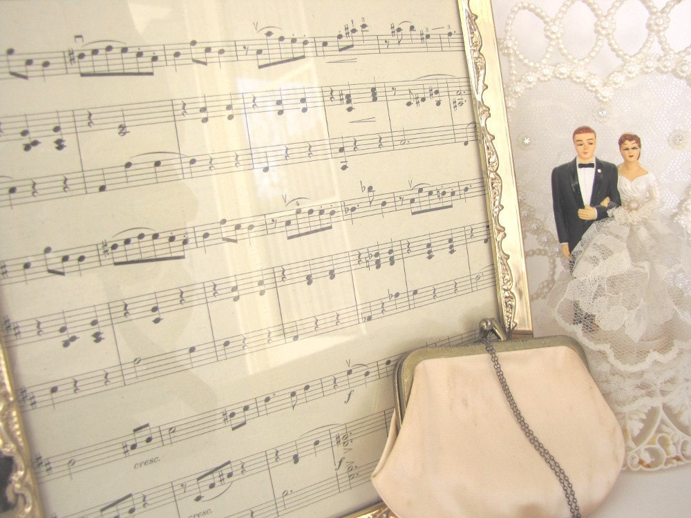 Vintage Sheet Music Framed from AllieEtCie