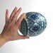 Blue Ostrich Blue Pysanka, batik egg, Ostrich egg shell, Ukrainian Easter egg, hand painted egg, Mother's Day gifts