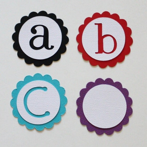 Die cut monogram circle by ladybugkarla on Etsy