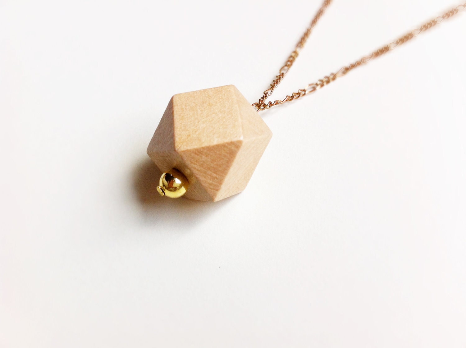 Geometric Wood Necklace / Minimalist Wooden Necklace / Boho Pendant / Rustic Modern Style