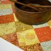 Batik Table Runner Orange Yellow Rust Mango Salsa Tonga Handmade Quilted Ready to Ship One of a Kind