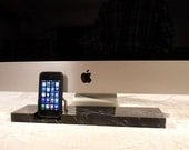 iPhone - iPod Dock -Charger and Sync Station - Marble Finish - Brass style V2 ( iMac Base- Apple Studio Monitor ) IPhone Dock