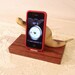 iPhone - iPod Dock -Charger and Sync Station - Oak - Big Tan Grey Dino - Scary - One of a Kind