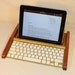 iPad Workstation - Keyboard - Tablet  Dock  - Steampunk V1- Oak -  iPad, IPhone, Tablet Bluetooth Keyboard Computer Desktop Workstation