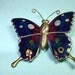 Vintage Brooch, Butterfly Brooch Blue & Purple Pin COLORFUL,Vintage Brooch