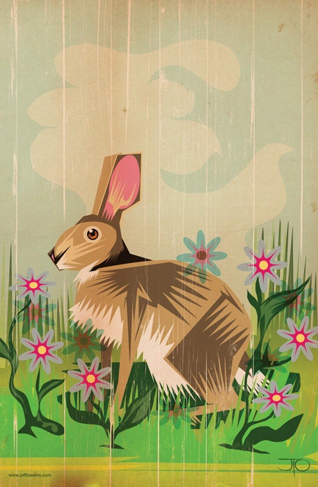 Rabbit in the Daisies poster