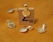 50 High Quality Small Heart Shape Silver Color Glue On Bails, Great For Photo Pendants, Glass Tile Pendants, And More.