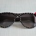 Polka Dot Nerd Sunglasses with Bow - Black Frames, Dark Lens