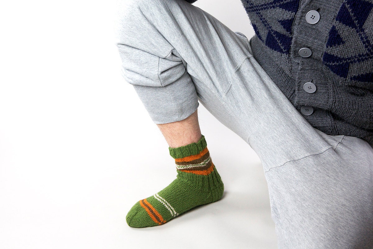 hand knitted wool socks for men