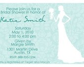 Customized Bridal Wedding Shower Invitation Digital File Bride Damask Personalized