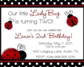 Personalized LADYBUG Lady Bug Girl Birthday Invitation Customized Digital Invite YOU PRINT