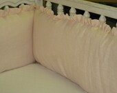 Crib Bumper with 1" Ruffle in Washed Ballet Linen-Other Linen Colors Available