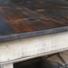 Farm Table - Primitive Style - in Distressed Cream and Warm Brown Stain