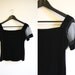 Black Velvet Blouse w/ Sheer Short Sleeve