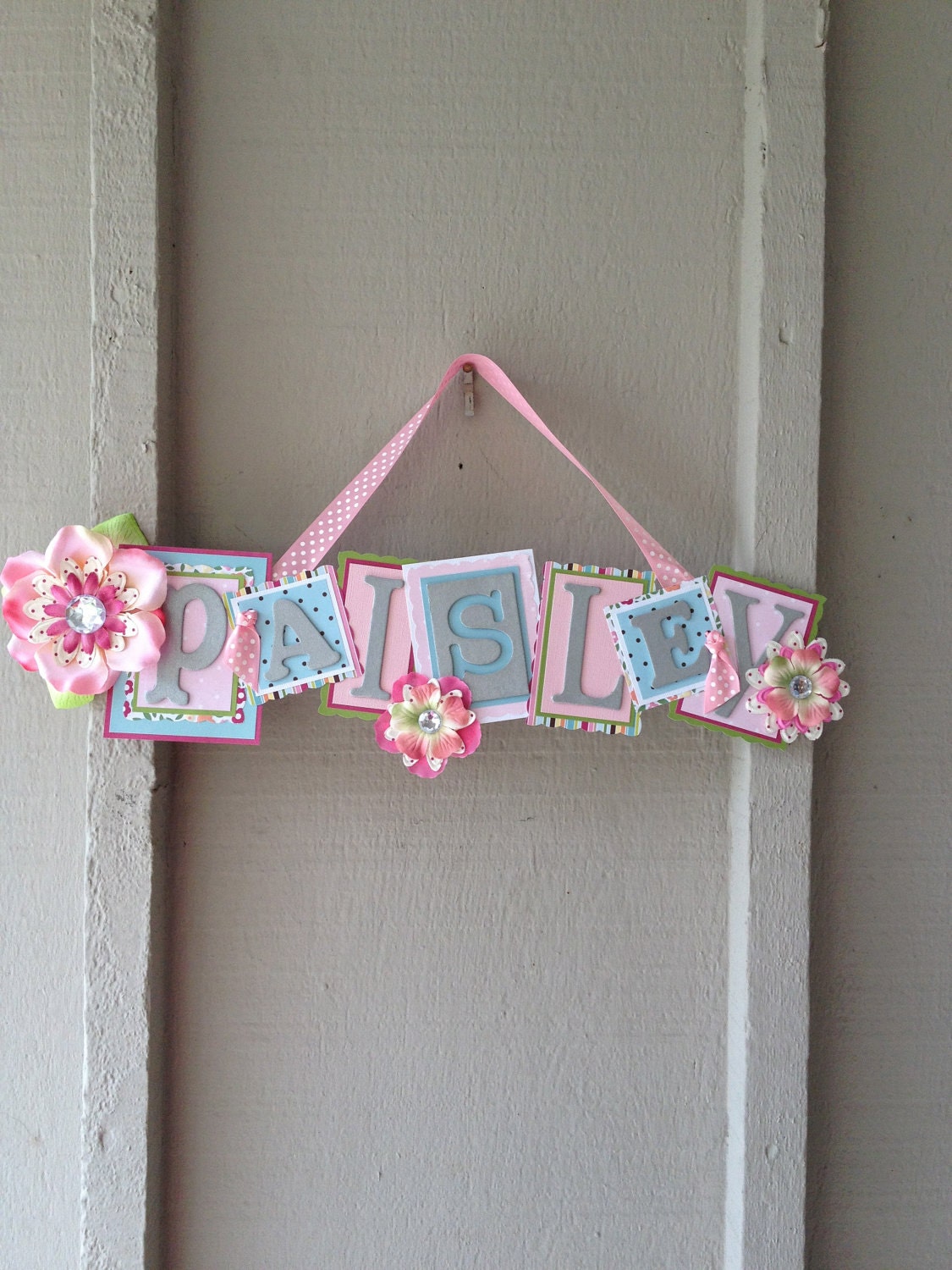 Kid's Name Sign--LIMITED EDITION--Hot Pink, Light Pink, Blue, Green, White, Silver--Personalize--GIRL--Baby--Kid--Nursery Decor--Kid's Room