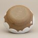 Stoneware Bowl with Scalloped Glaze, white