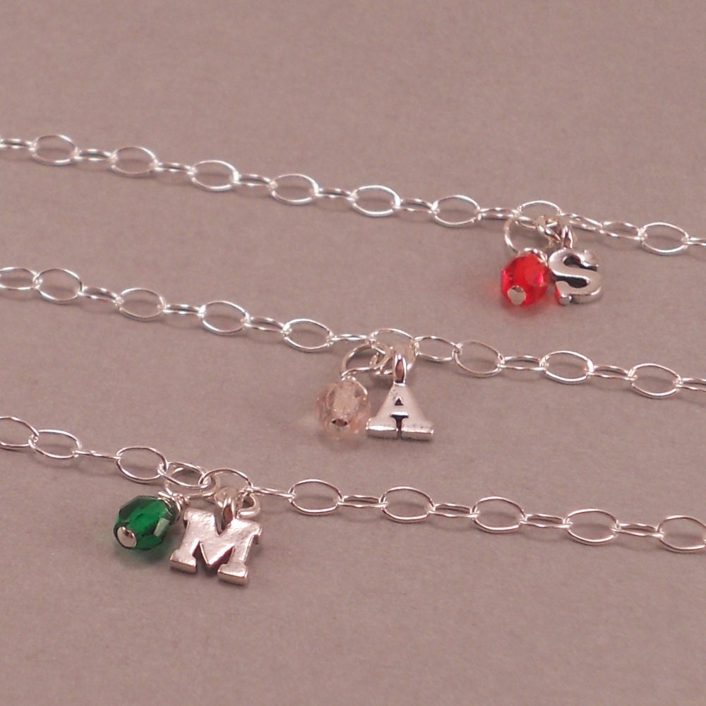 Bracelet, sterling silver charm bracelets, flower girls jewelry ...