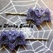 Bat Bobby Pins - Purple Glitter Resin - Halloween Jewelry - Set of 2