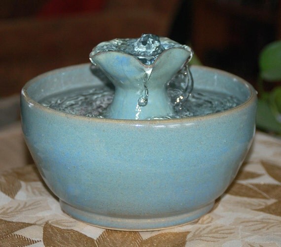 ceramic cat drinking fountain or tabletop fountain by CatFountains