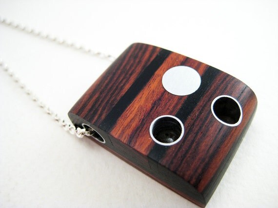 wooden pendant with aluminum and resin, wood, modern, unique, Reflecting Pools