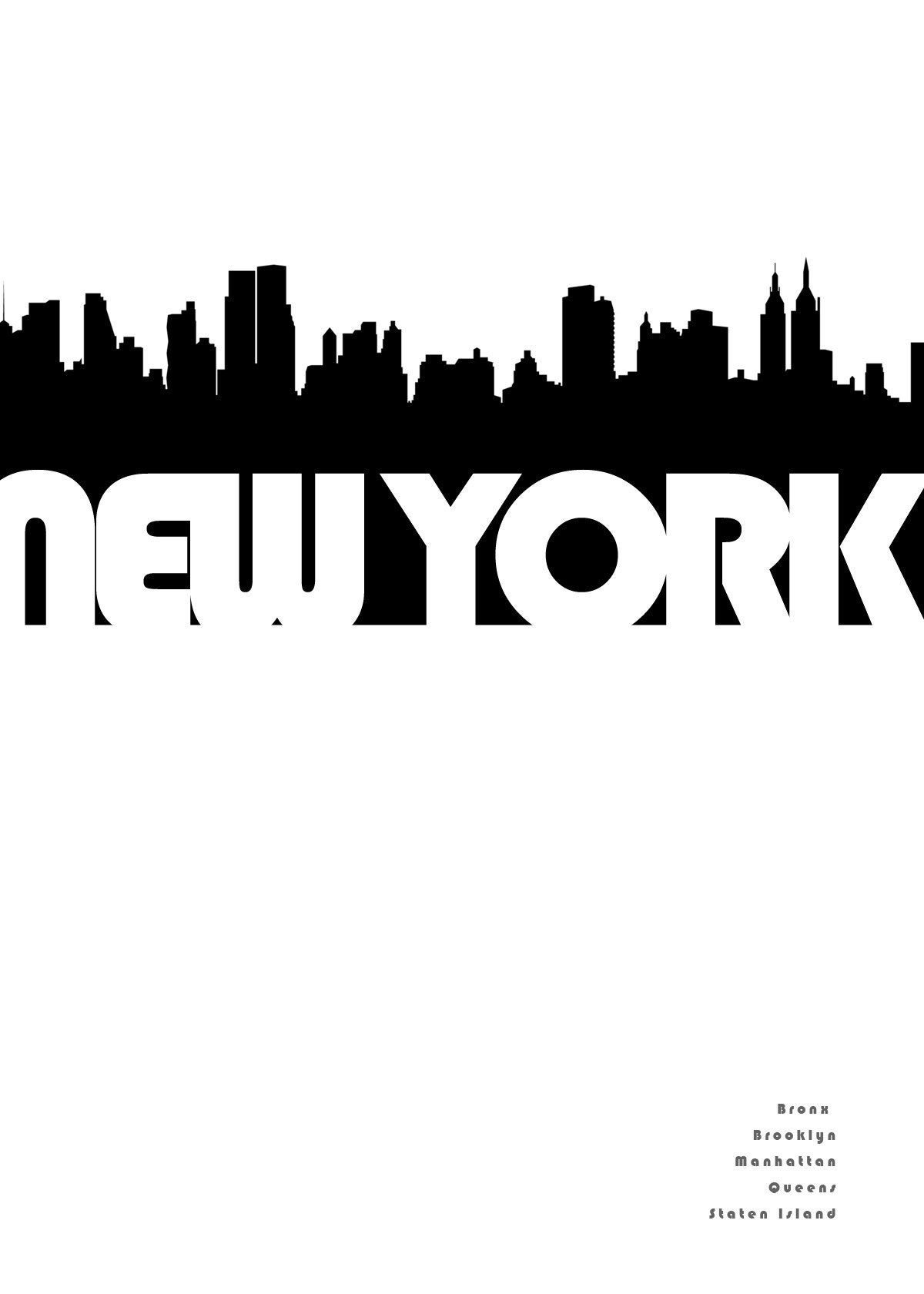 NEW YORK SKYLINE POSTER. Size A2 (42 x 59.4 cm). From ilovedesignlondon