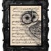 Upcycled Dictionary Page Upcycled Book Art Upcycled Art Print Upcycled Book Print Vintage Art Print Owl Peeper Music Sheet