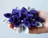 Lavender Fog,  Felt Flower Brooch